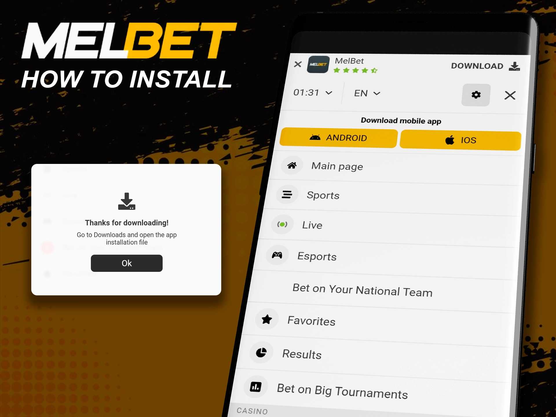 Complete guide to installing the Melbet APK file.
