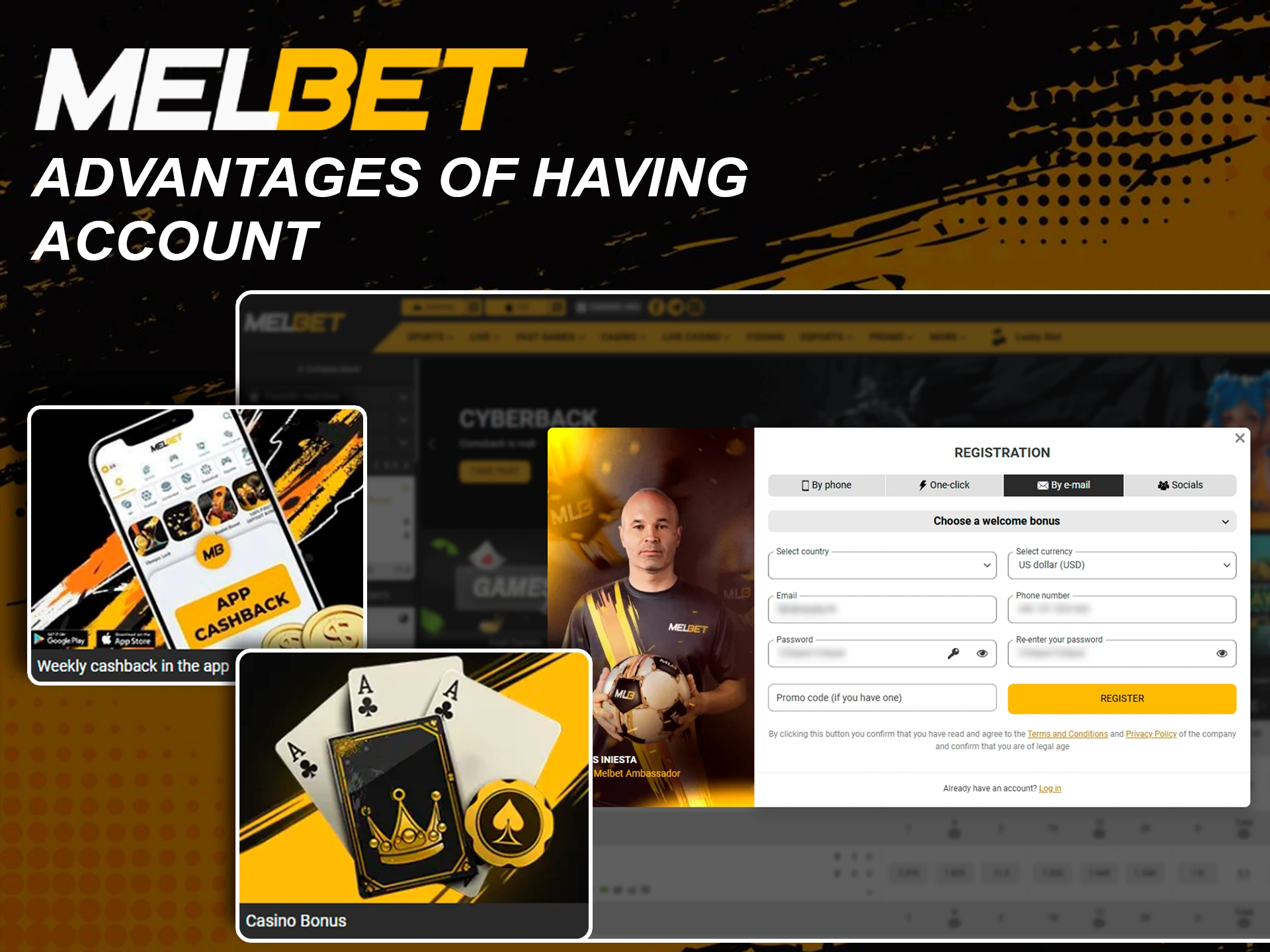 Key benefits and exclusive features of owning a Melbet account.
